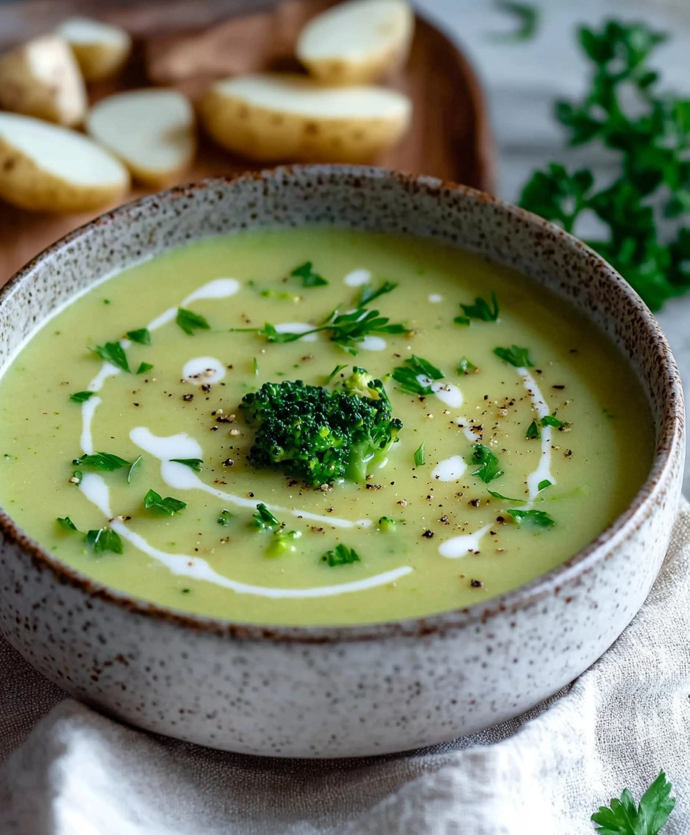 Brokkolicremesuppe mit Kartoffeln