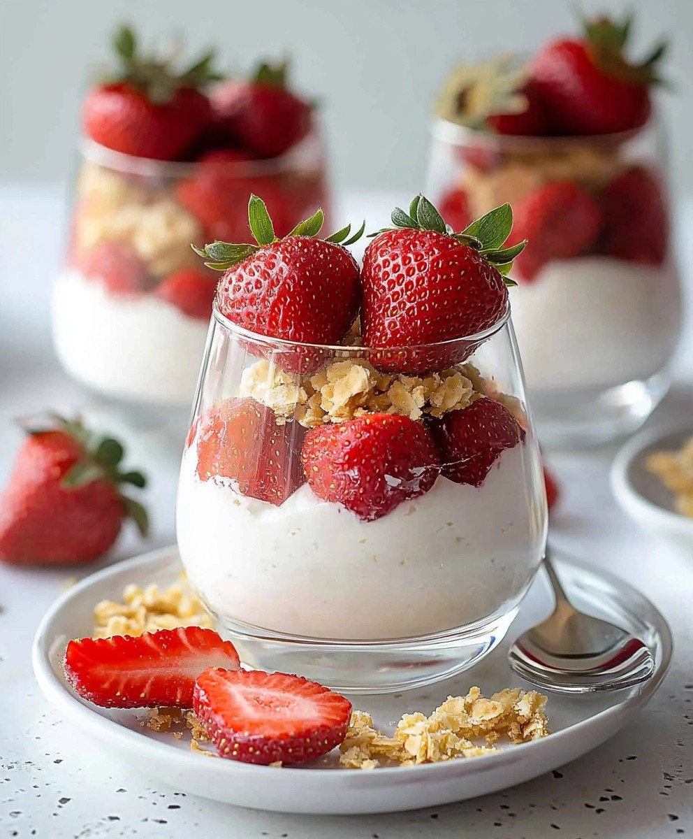 Erdbeer-Dessert im Glas