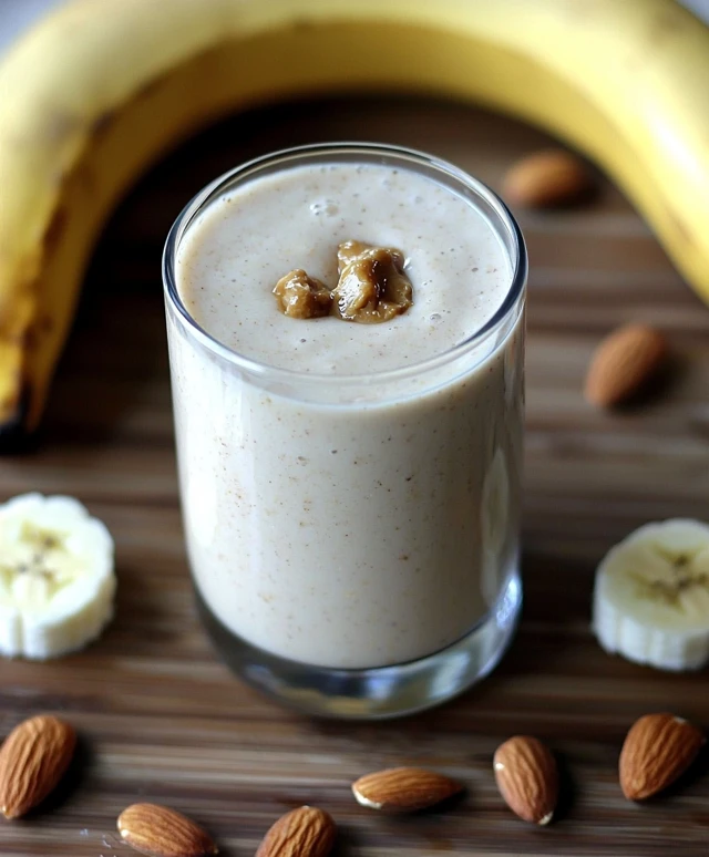 Veganer Mandelbutter Bananen Smoothie
