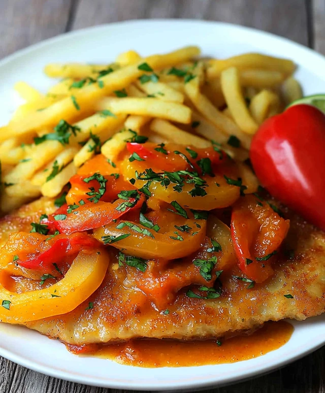 Zigeunerschnitzel mit Paprikasauce