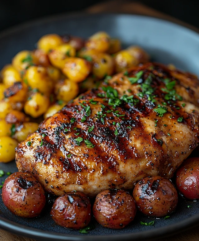 Barbecue Hähnchen Succotash