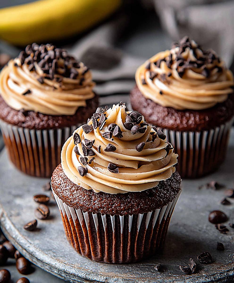 Bananen Cupcakes Espresso Schoko Frosting