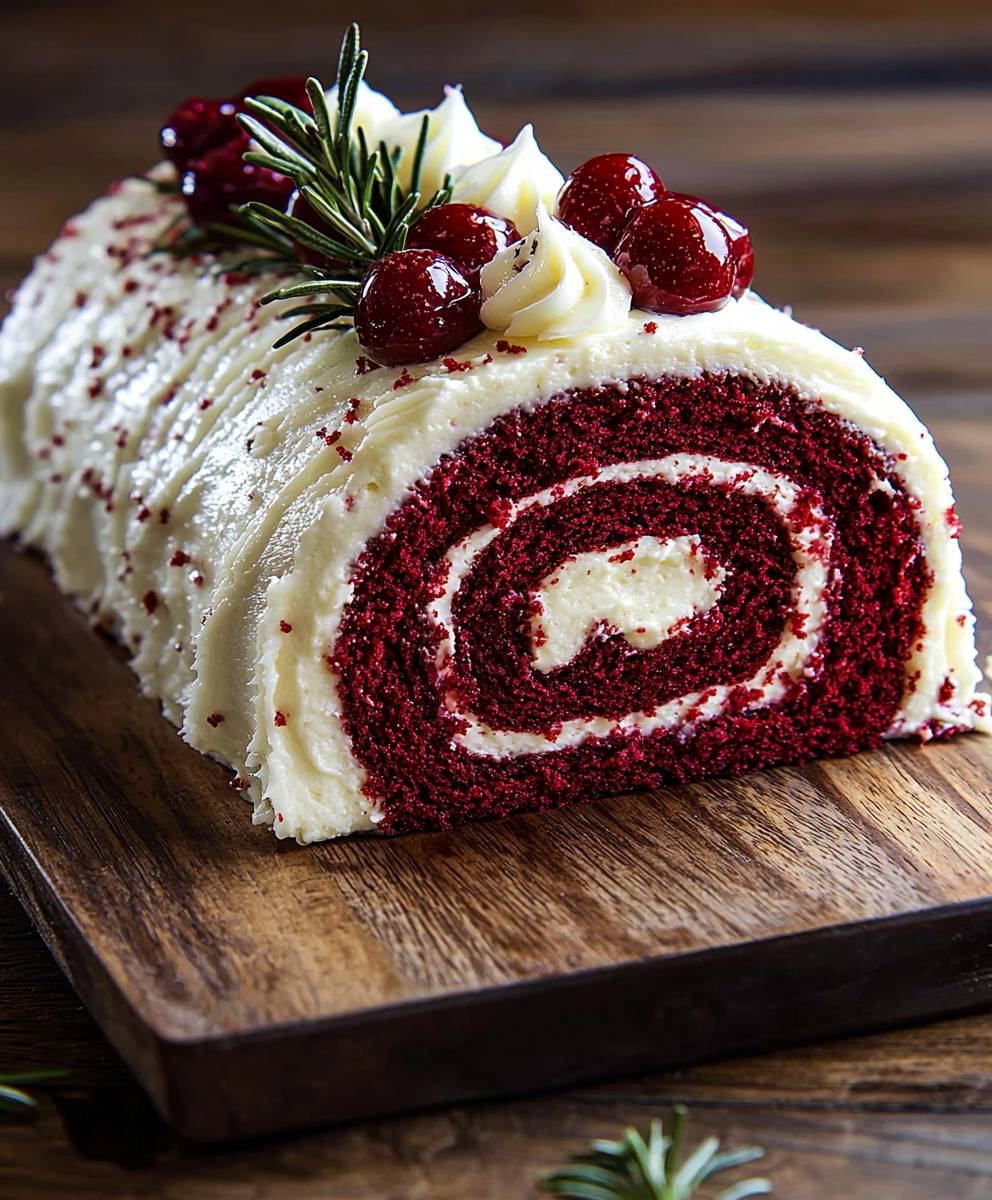 Rote Samt Kuchenrolle