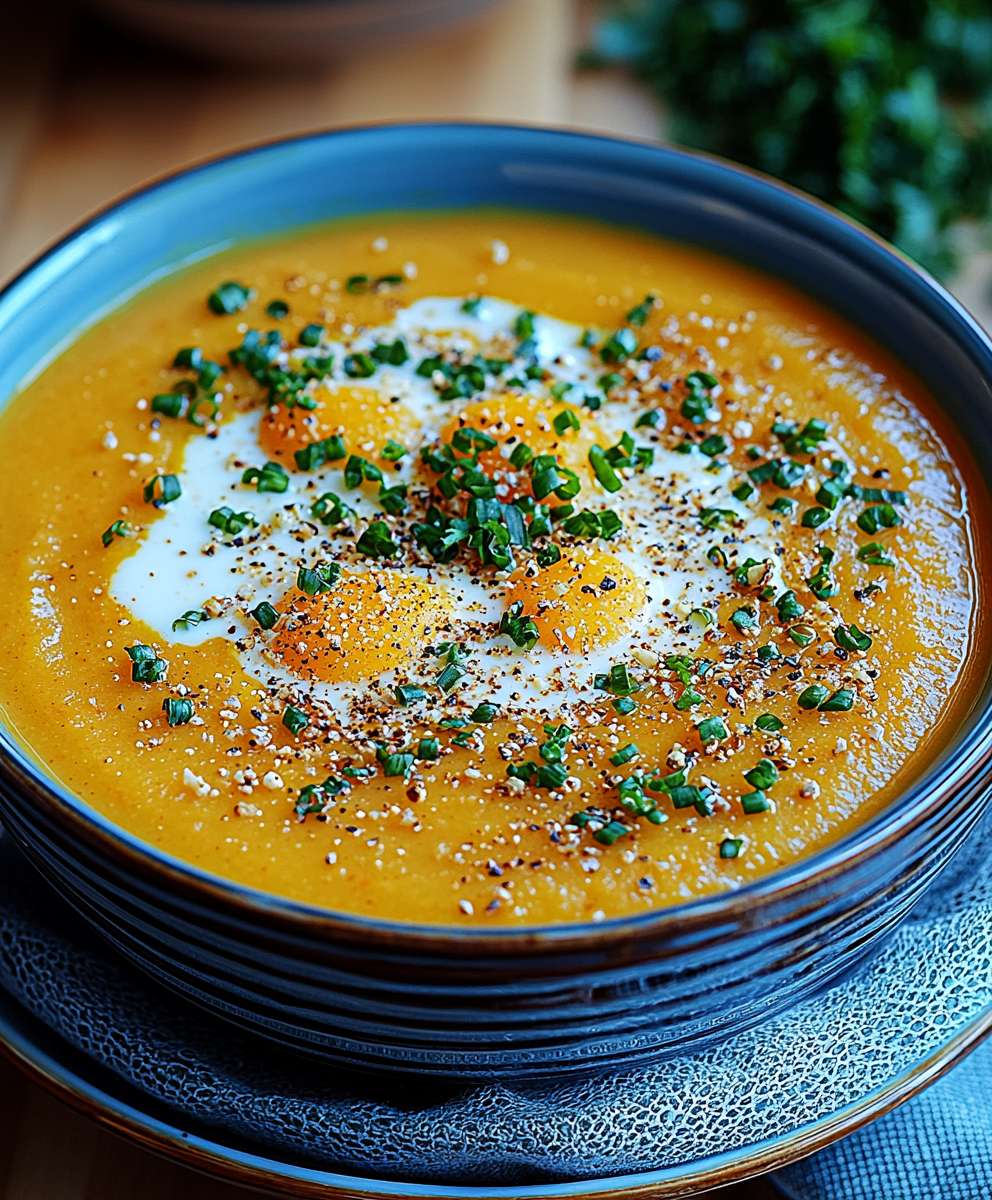 Möhrensuppe mit Ei
