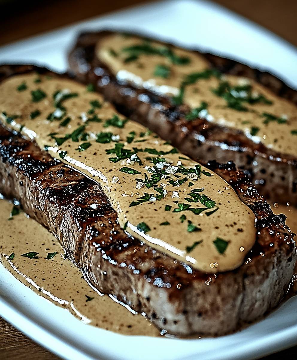 Saftiges Steak Knoblauchsauce