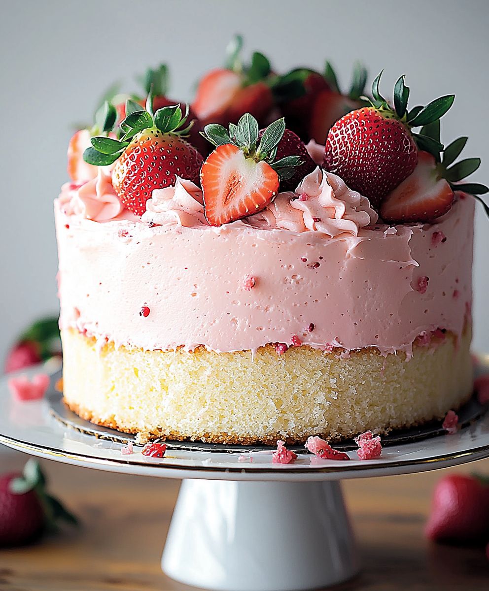 Vanillebohnenkuchen Erdbeer Frischkäse