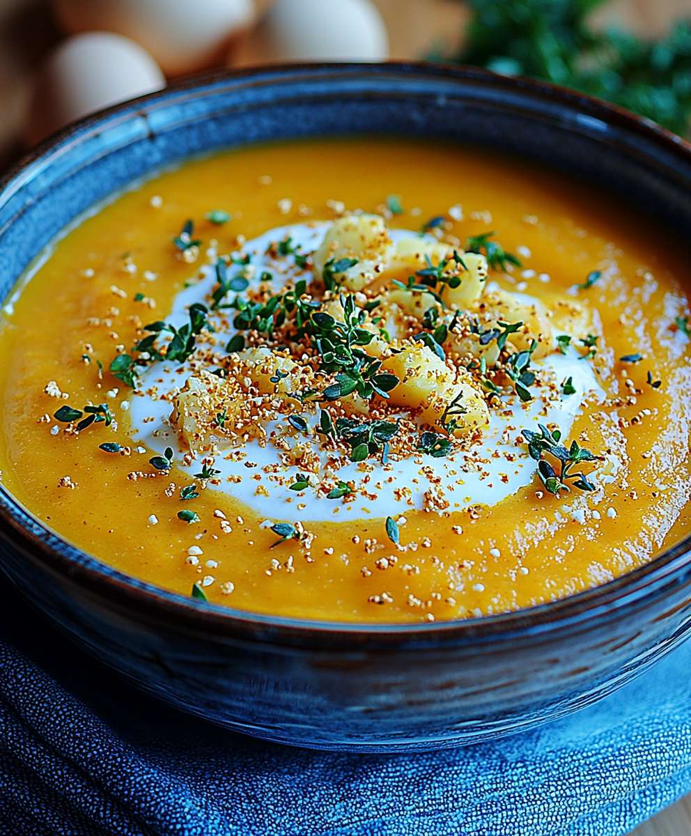 Möhrensuppe mit Ei