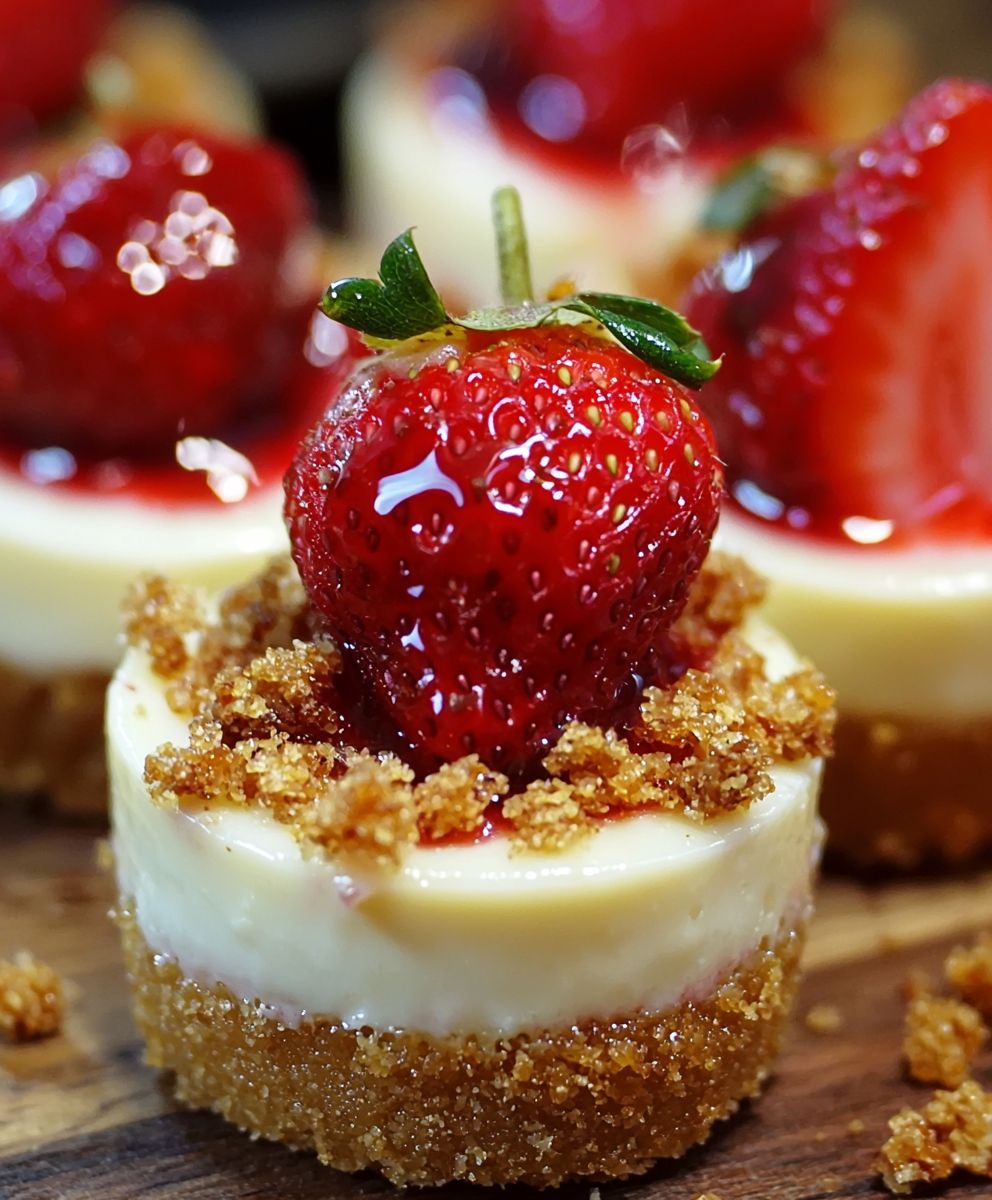 Mini Erdbeer Crunch Käsekuchen