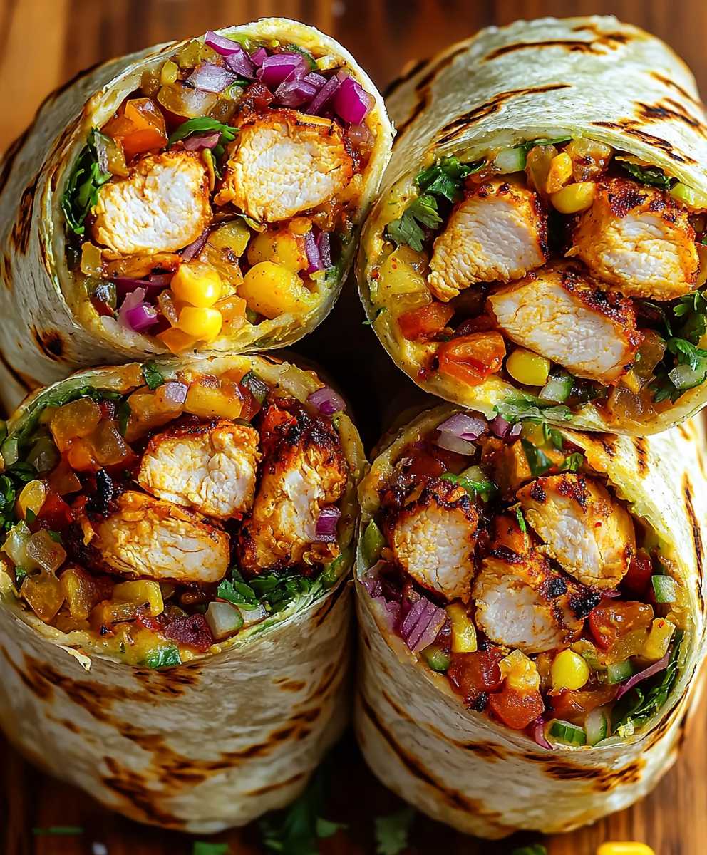Südwestliche Hühnchen Wraps