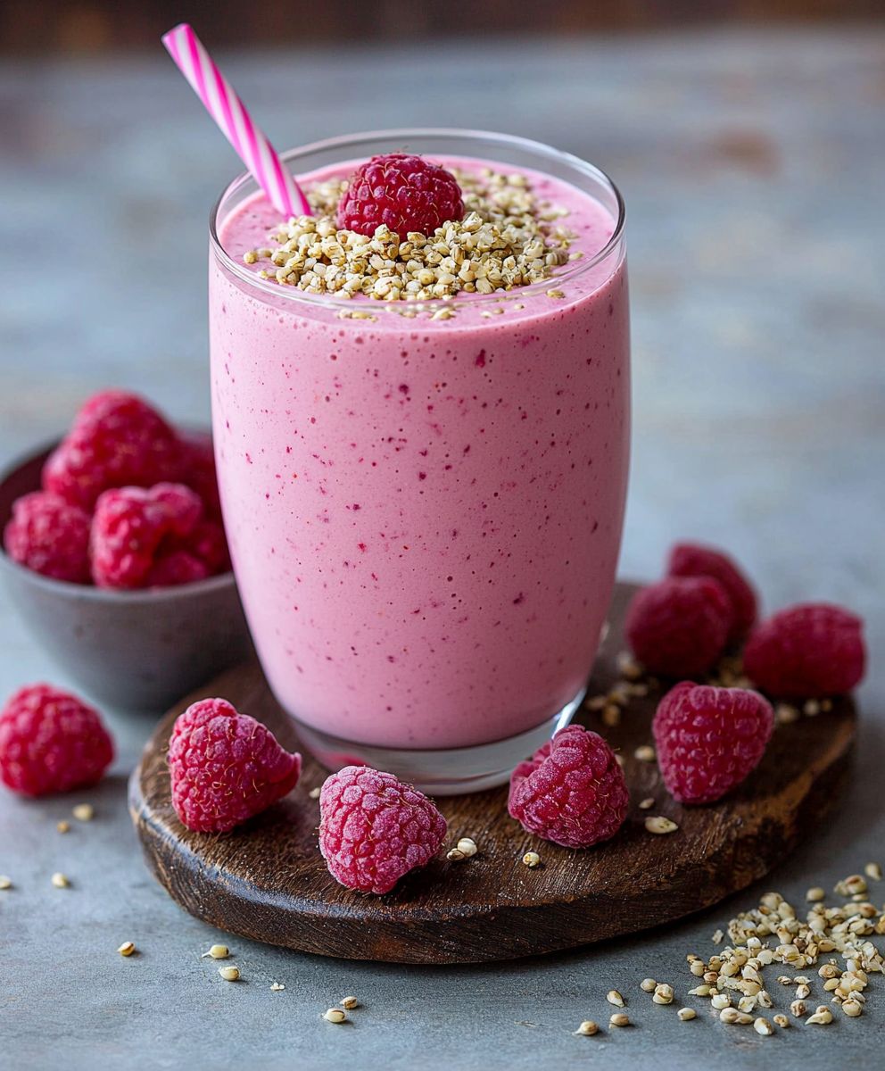 Himbeer Hanf Eiweißshake