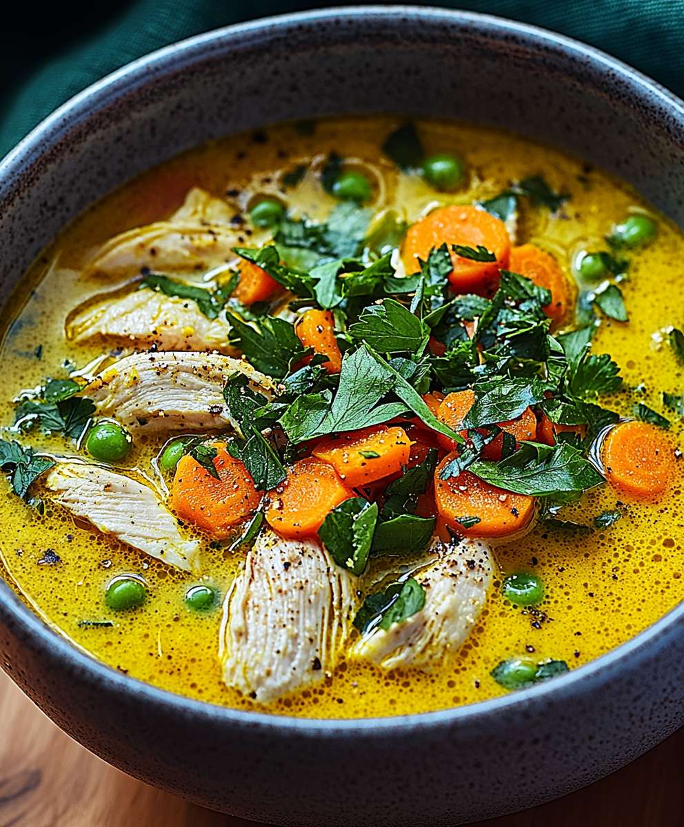 Entzündungshemmende Kurkuma Hühnersuppe