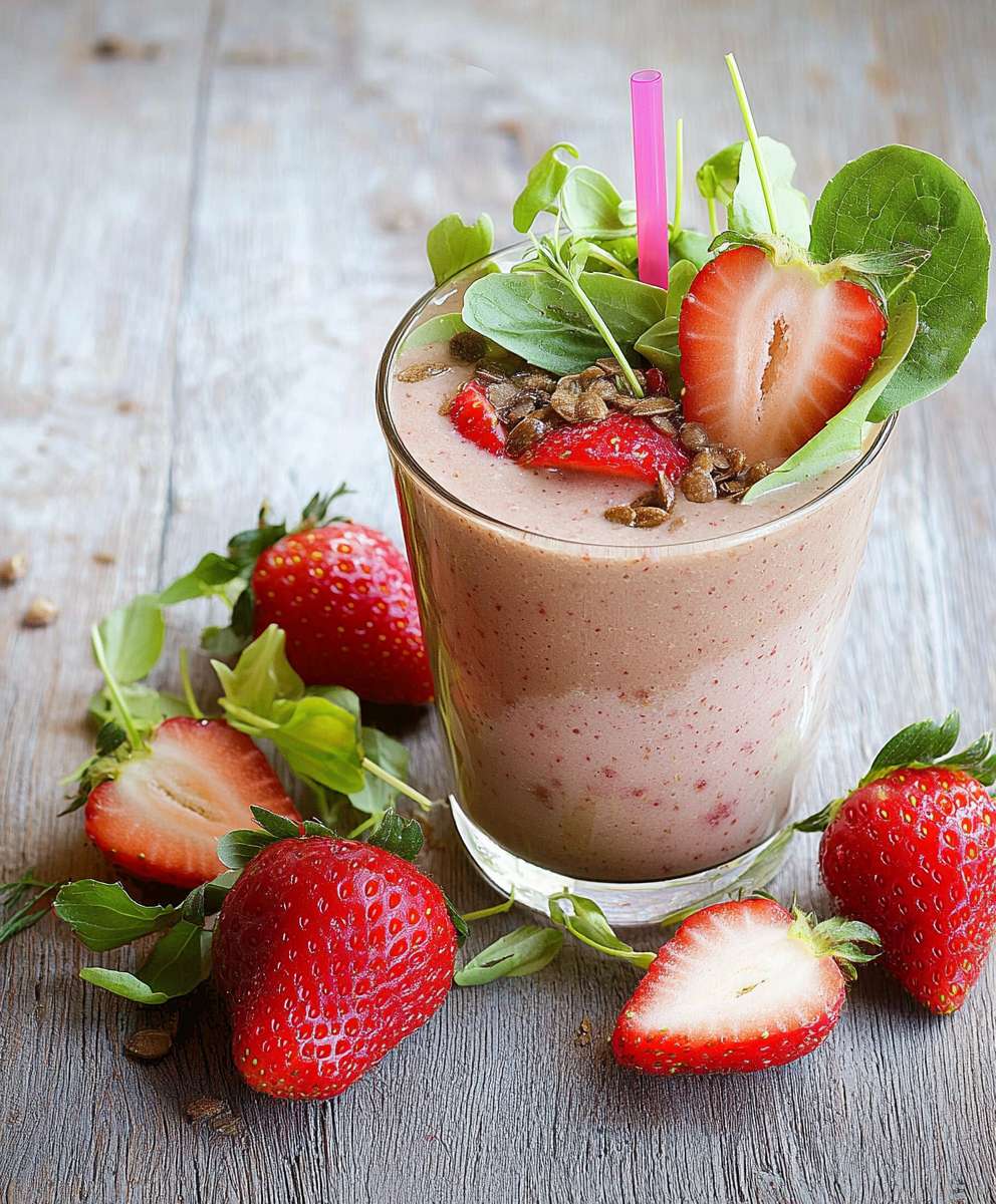Erdbeer Gerstengras Smoothie