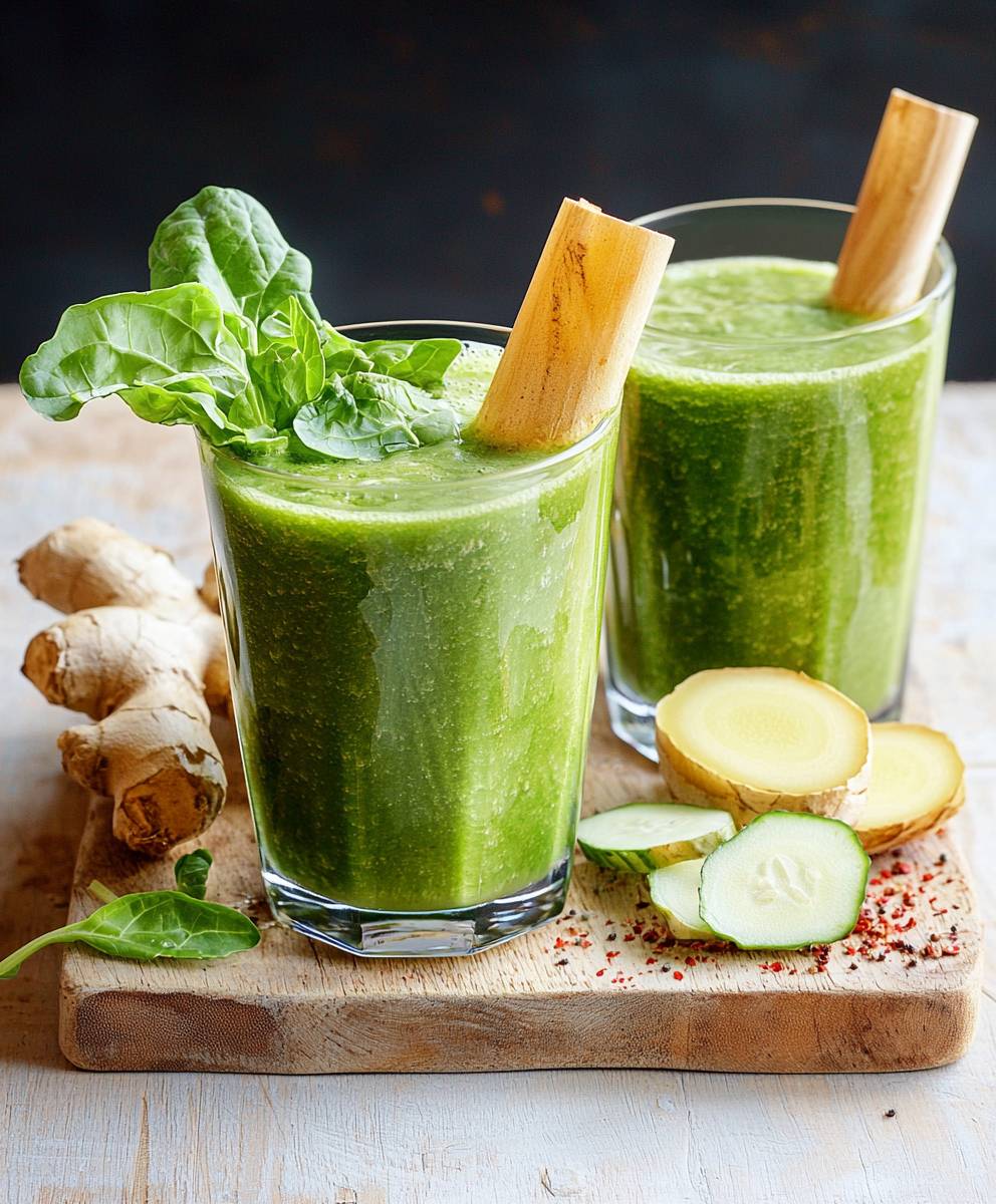 Grüner Smoothie Feldsalat Ingwer