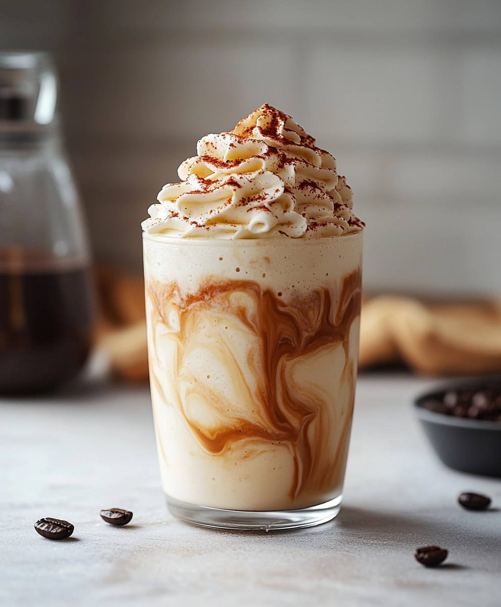 Gefrorener weißer Schokoladenkaffee