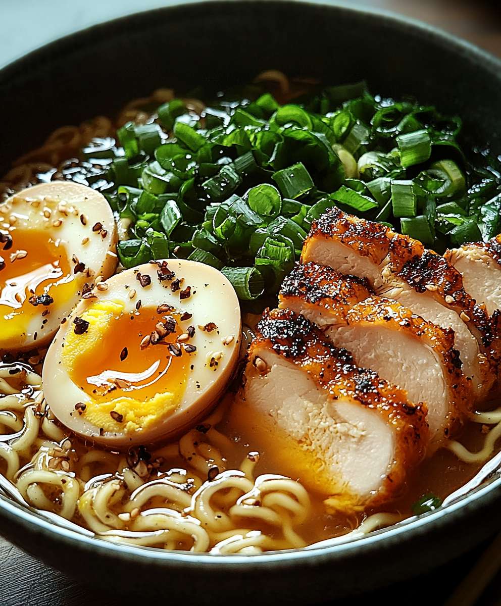 Hühnchen Ramen mit Ei