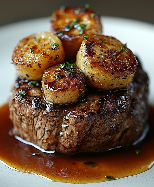 Würfelsteak mit Soße