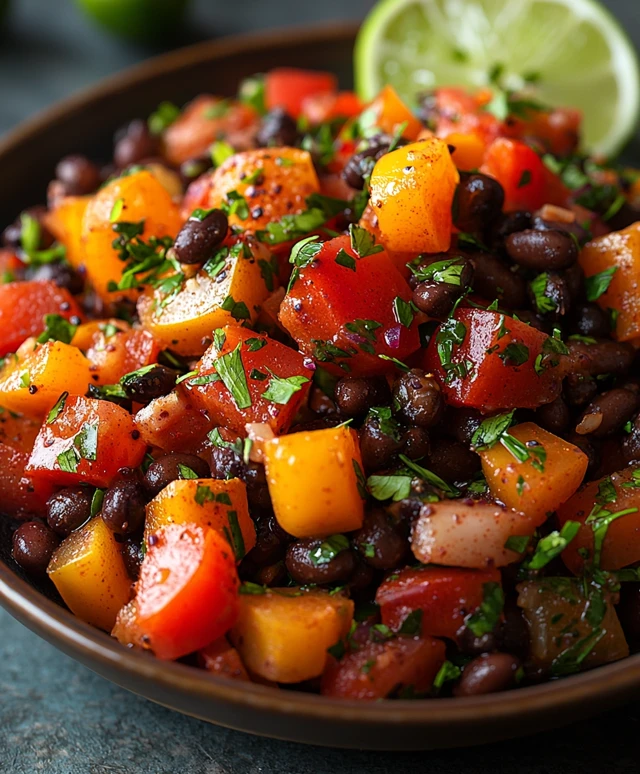 schwarzer Bohnensalat frisch