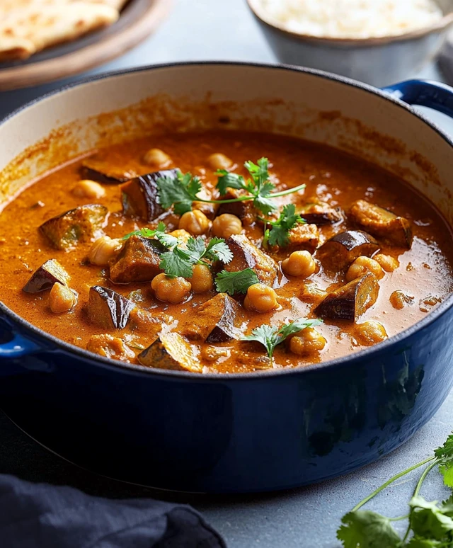 Kichererbsen Auberginen Curry