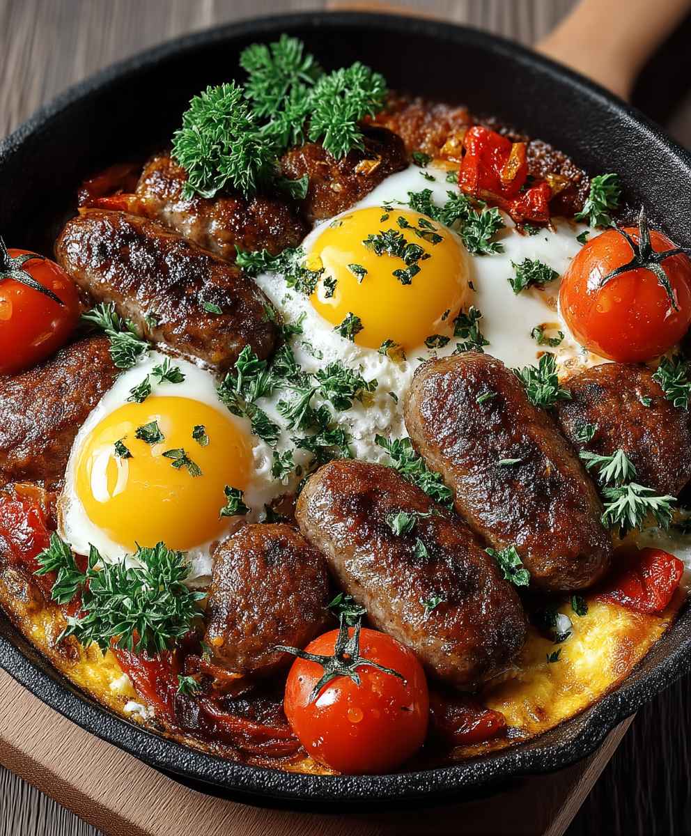 Lammwurst Frühstückspfanne