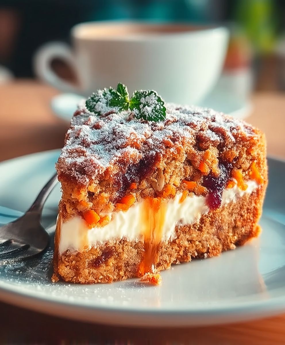 Karottenkuchen gebackene Haferflocken