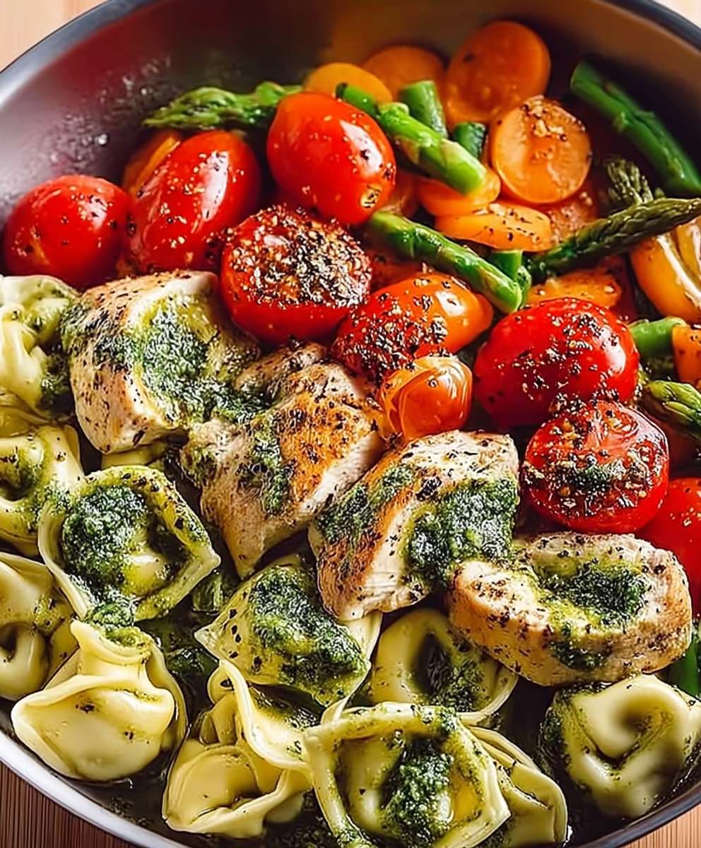 Pesto Huhn Tortellini Gemüse