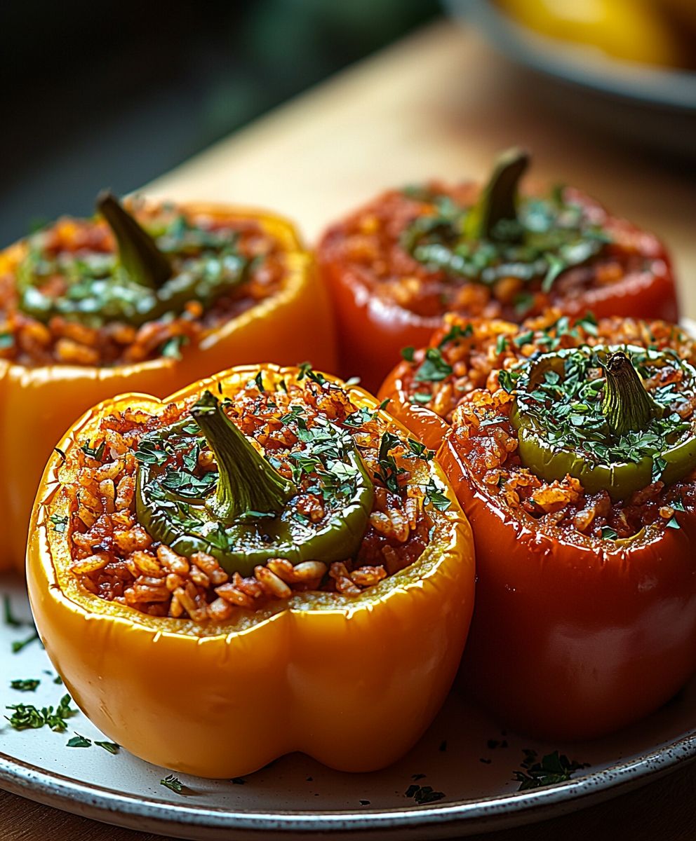 Gefüllte Paprika roter Reis