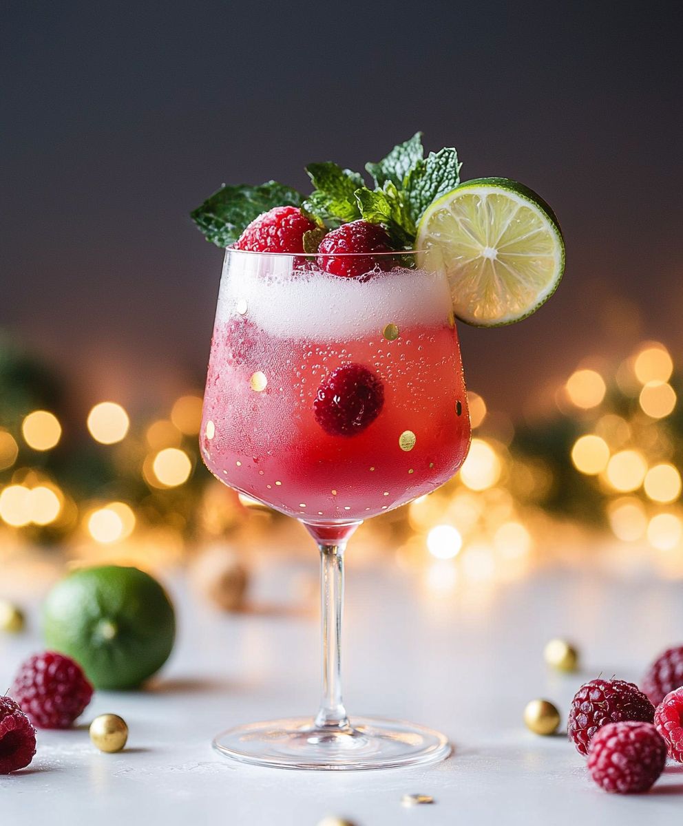 Alkoholfreier Beeren Limetten Mocktail