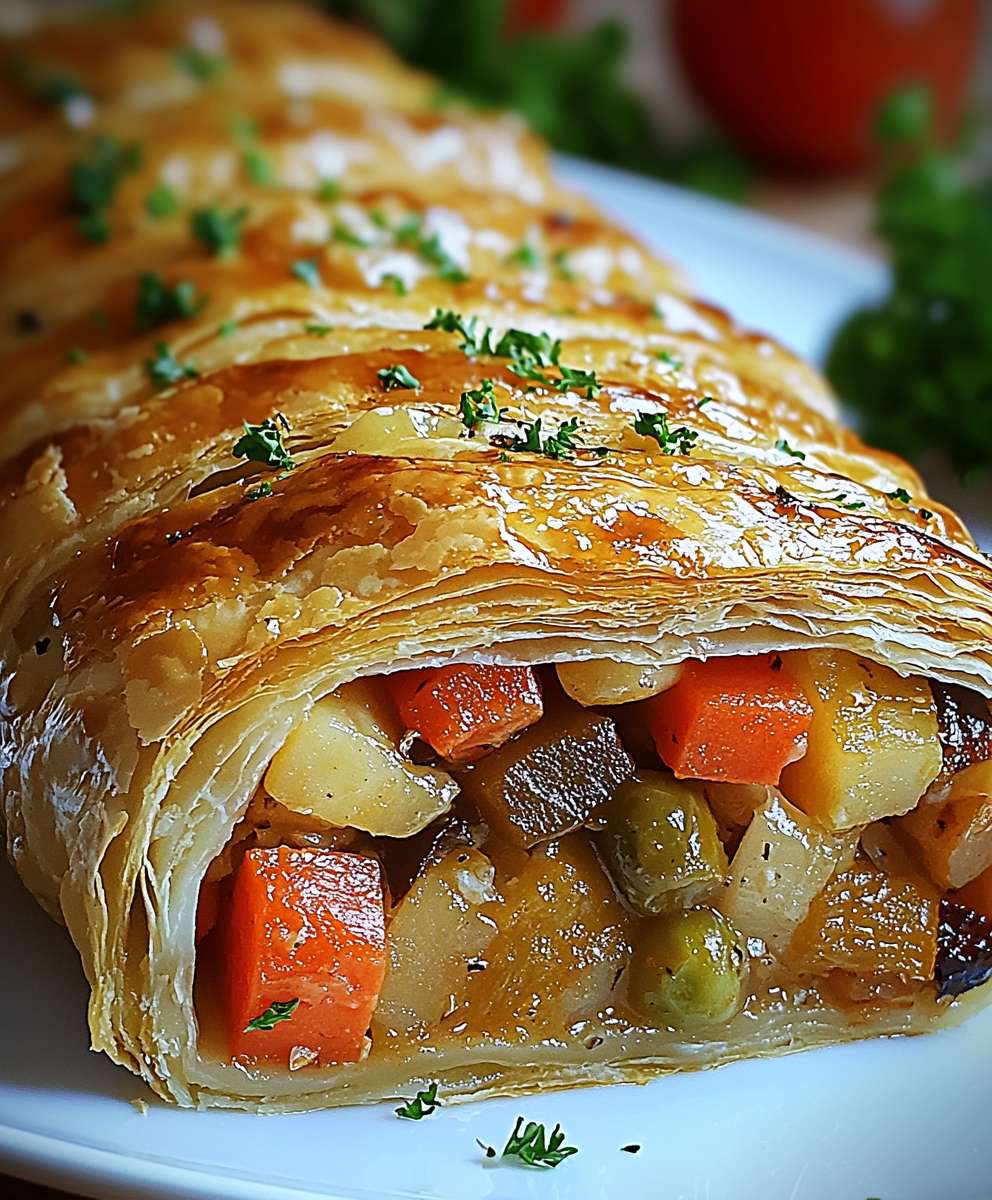 Gemüsestrudel mit Blätterteig