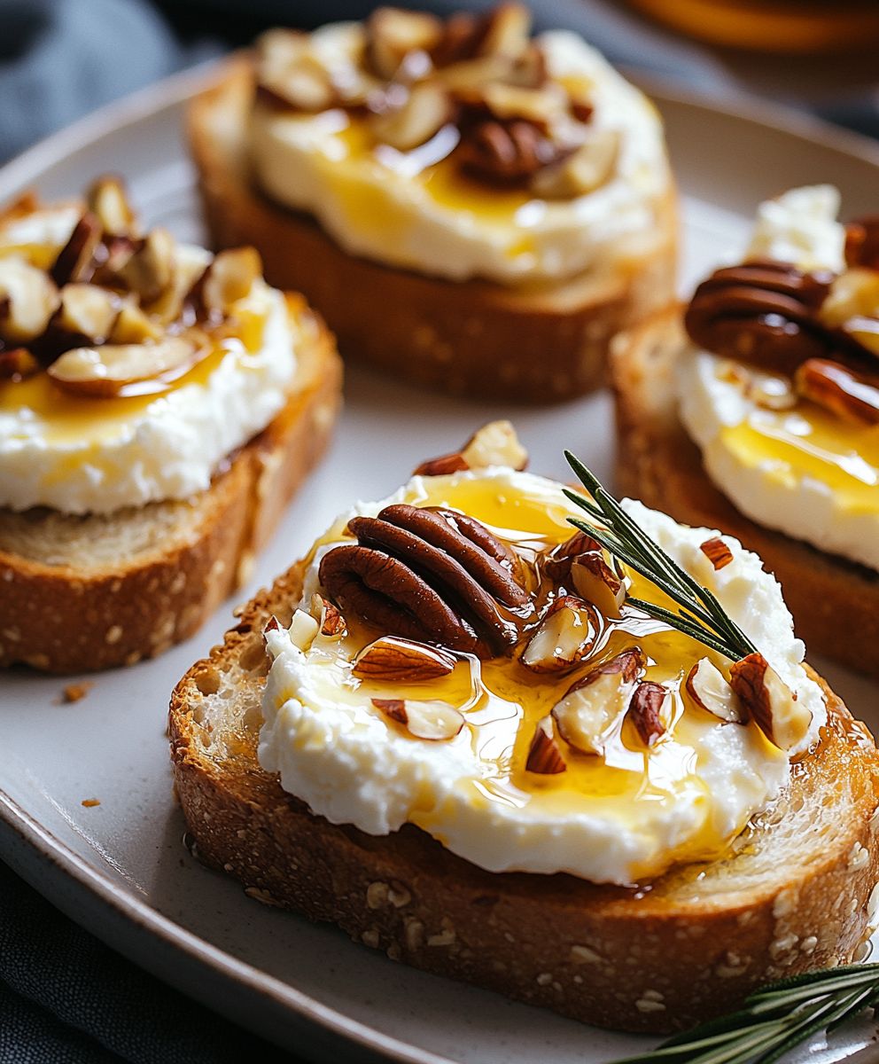 Feta Crostini heißer Honig
