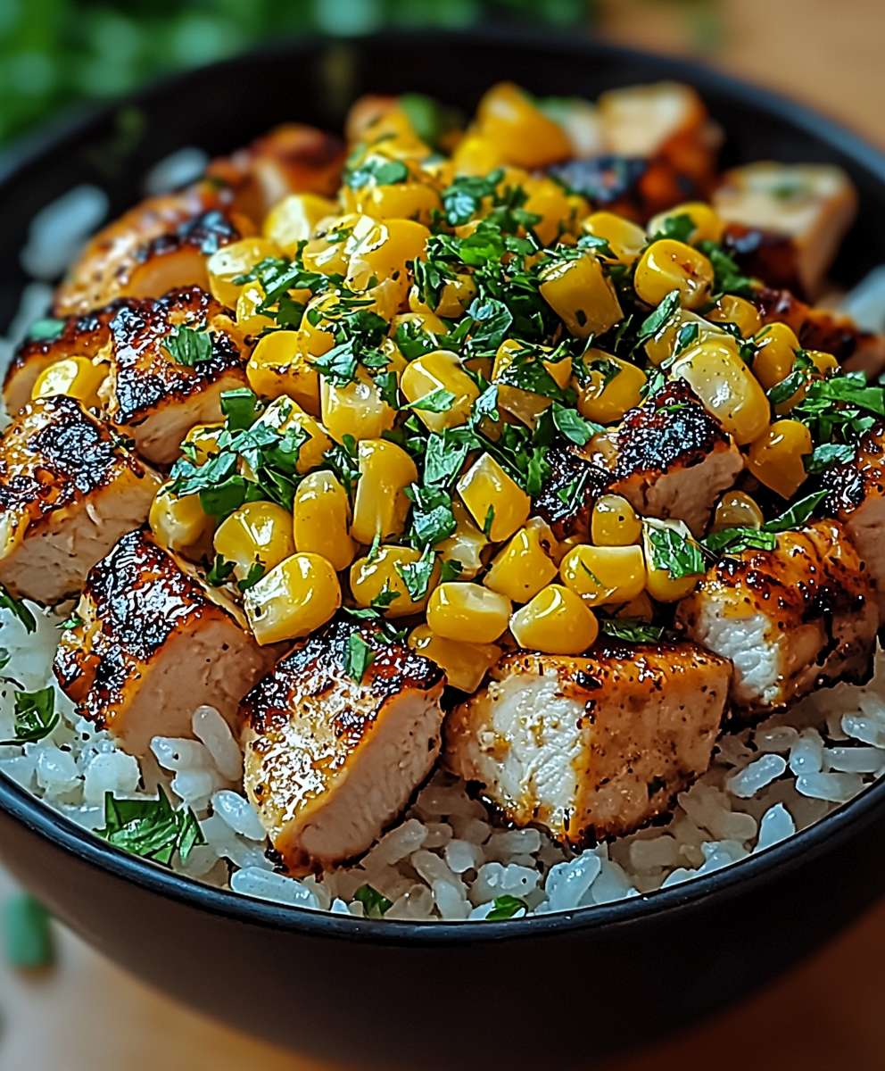 Street Corn Hähnchen Reis Bowl
