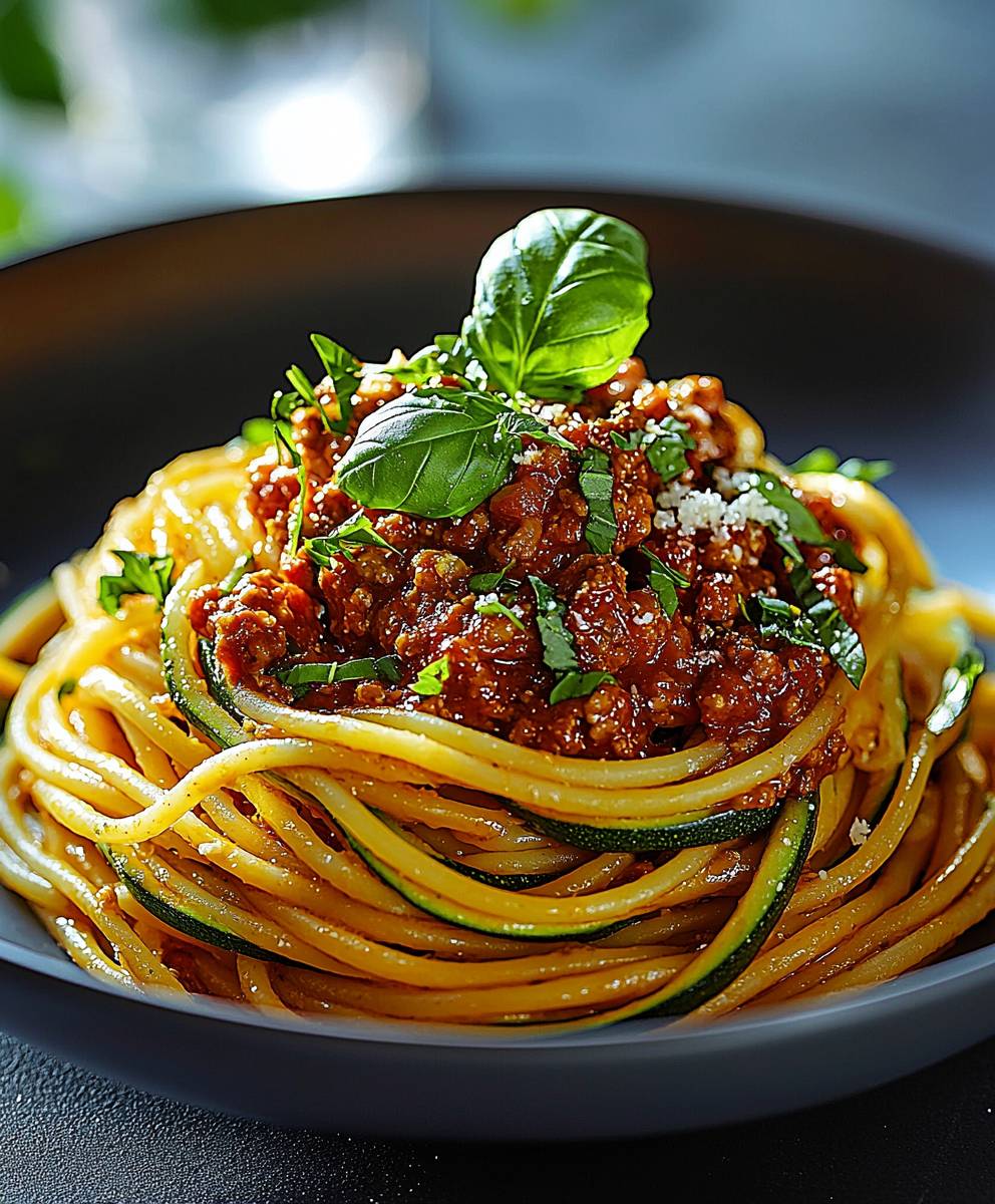 Zucchini Spaghetti Bolognese