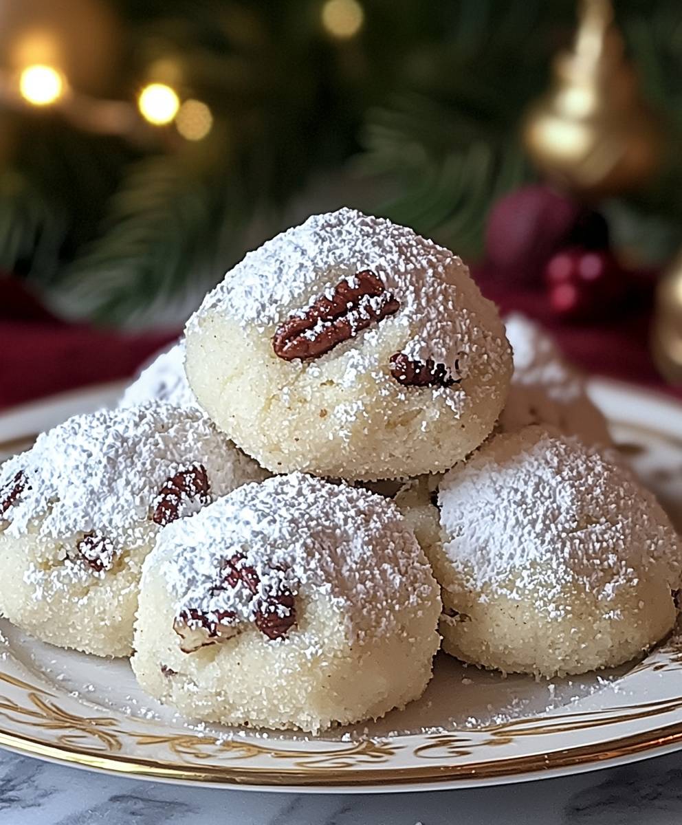 Pekannuss Schneebälle backen