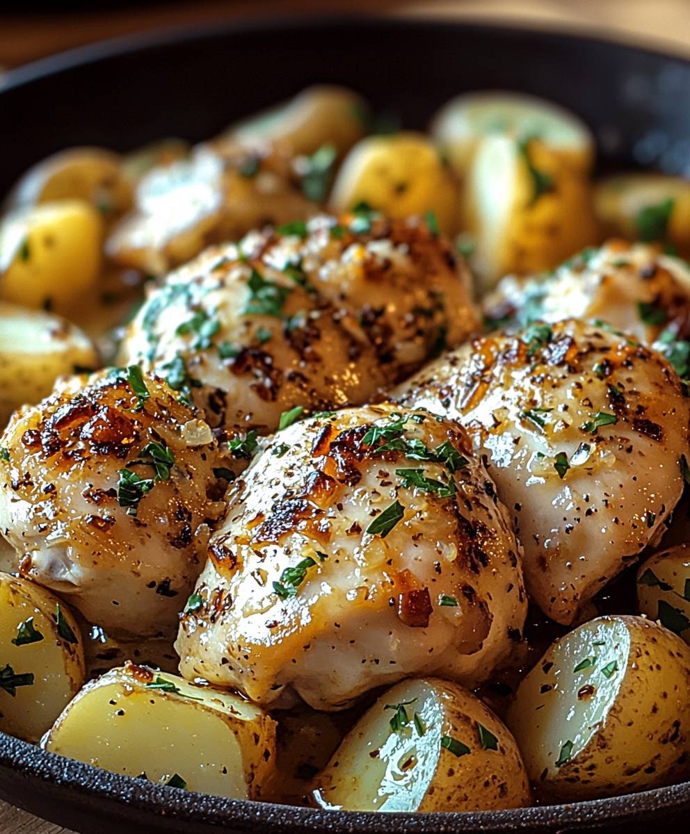 Knoblauch Parmesan Hähnchen Kartoffeln