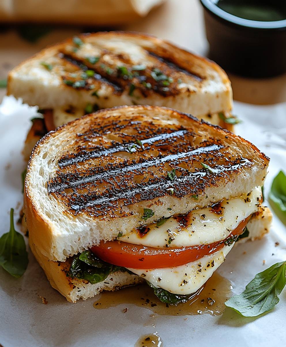 Gegrilltes Mozzarella Sandwich