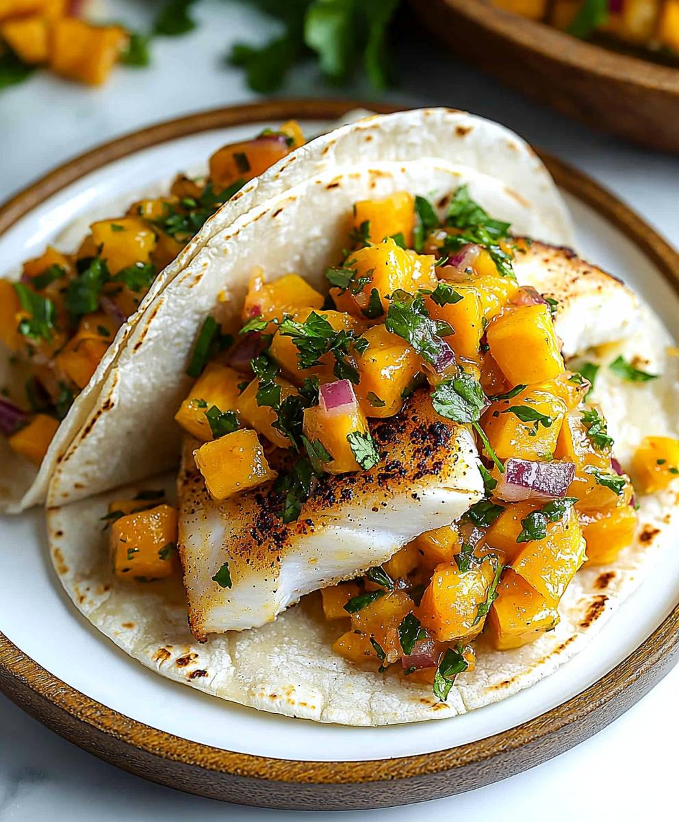 Fisch Tacos Mango Minze Salsa