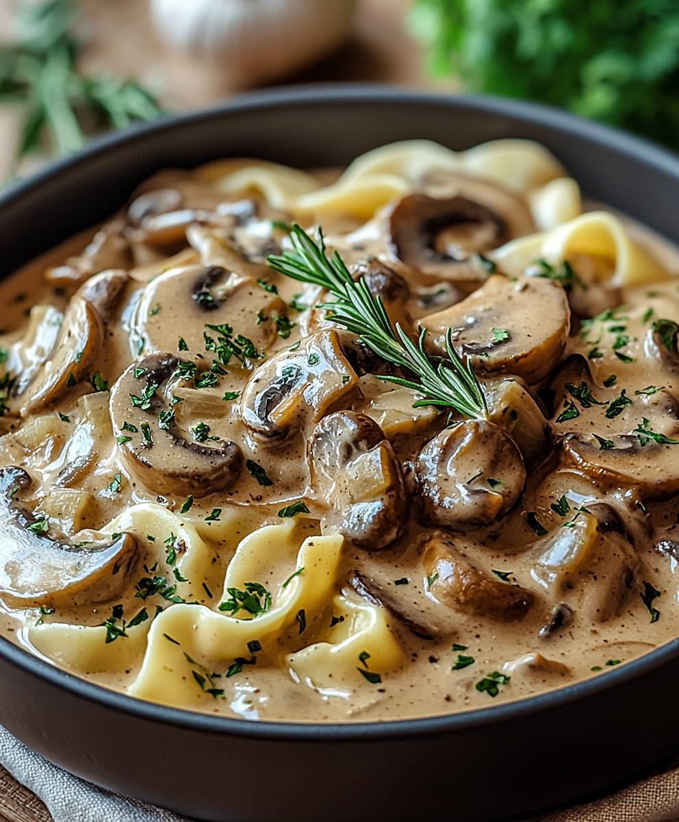 Veganes Pilz Stroganoff