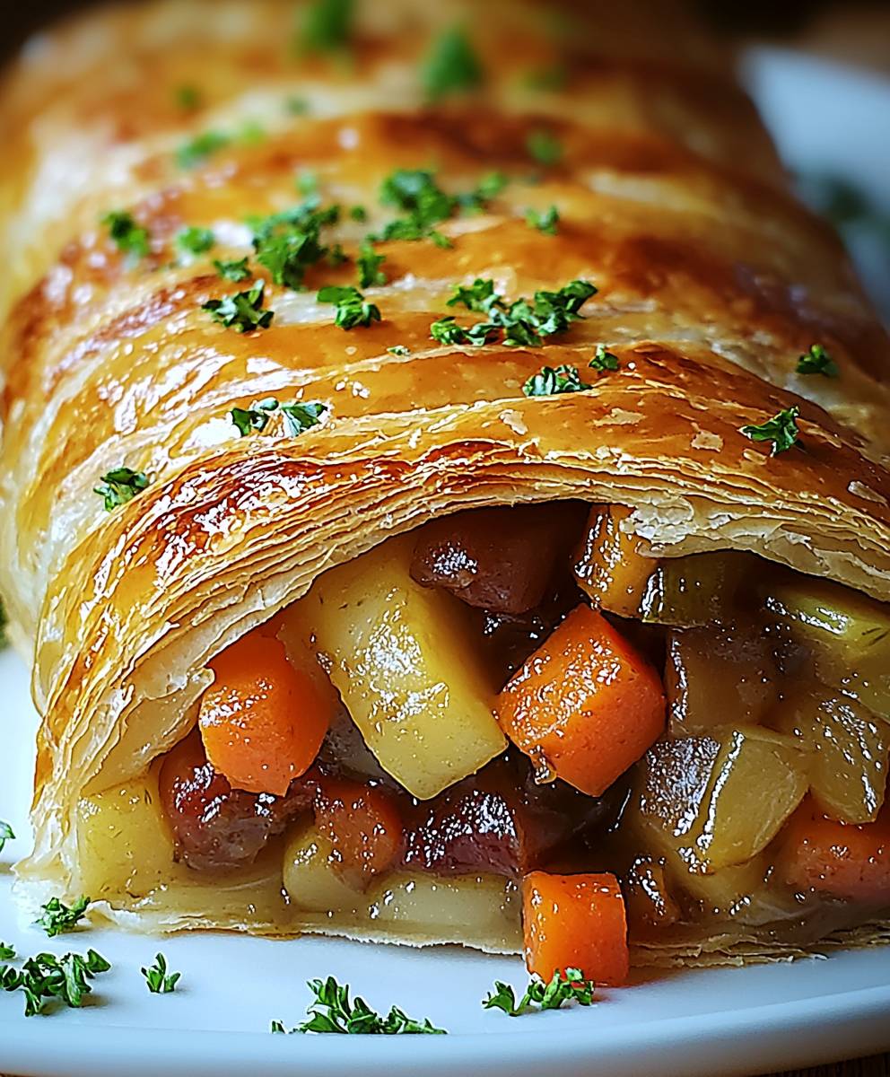Gemüsestrudel mit Blätterteig