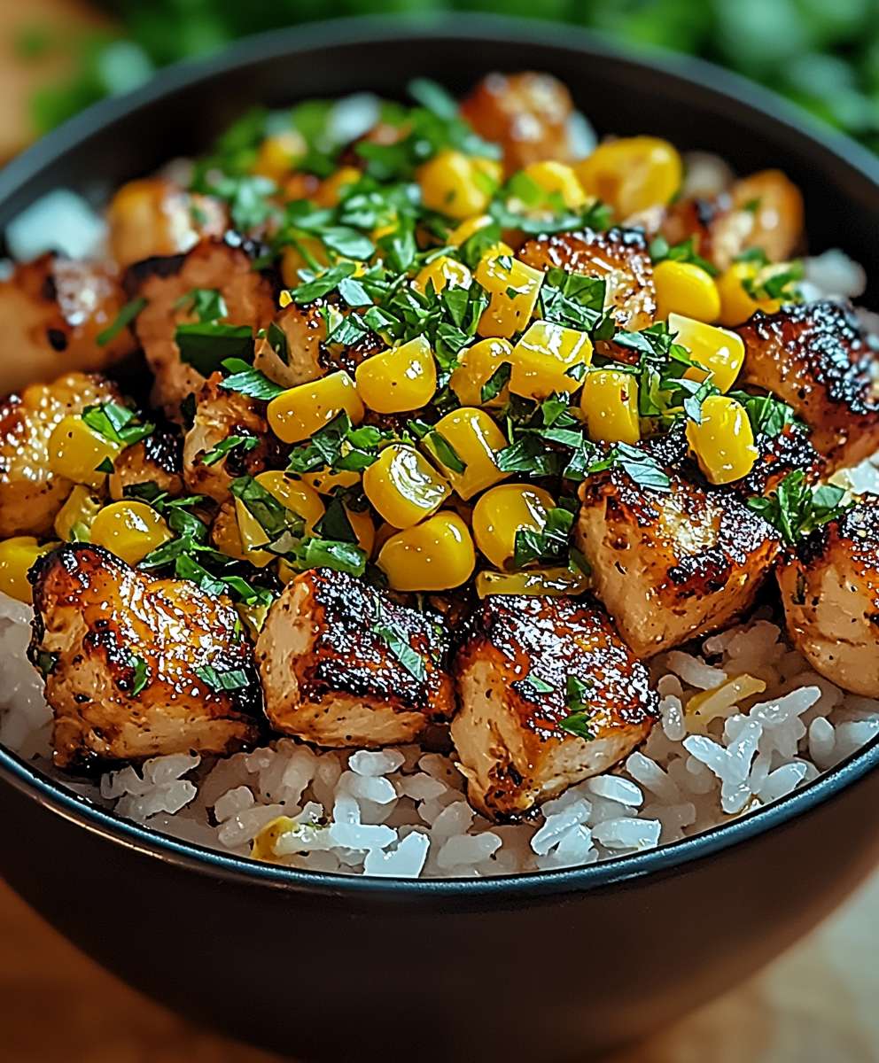 Street Corn Hähnchen Reis Bowl
