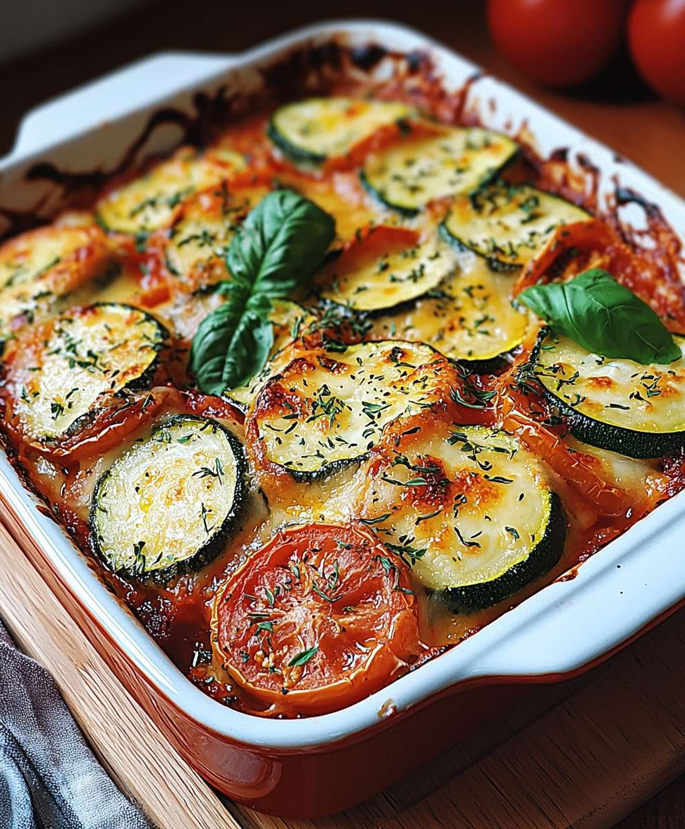 Tomaten Zucchini Auflauf Mozzarella