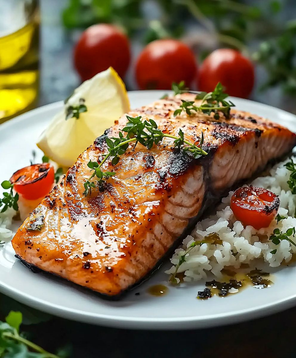 Gebratener Lachs Pfanne