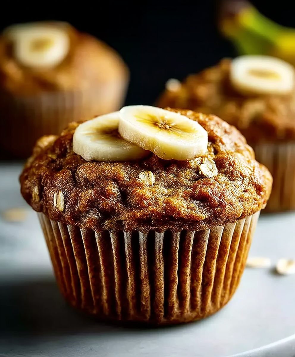Apfel Bananen Hafer Muffins