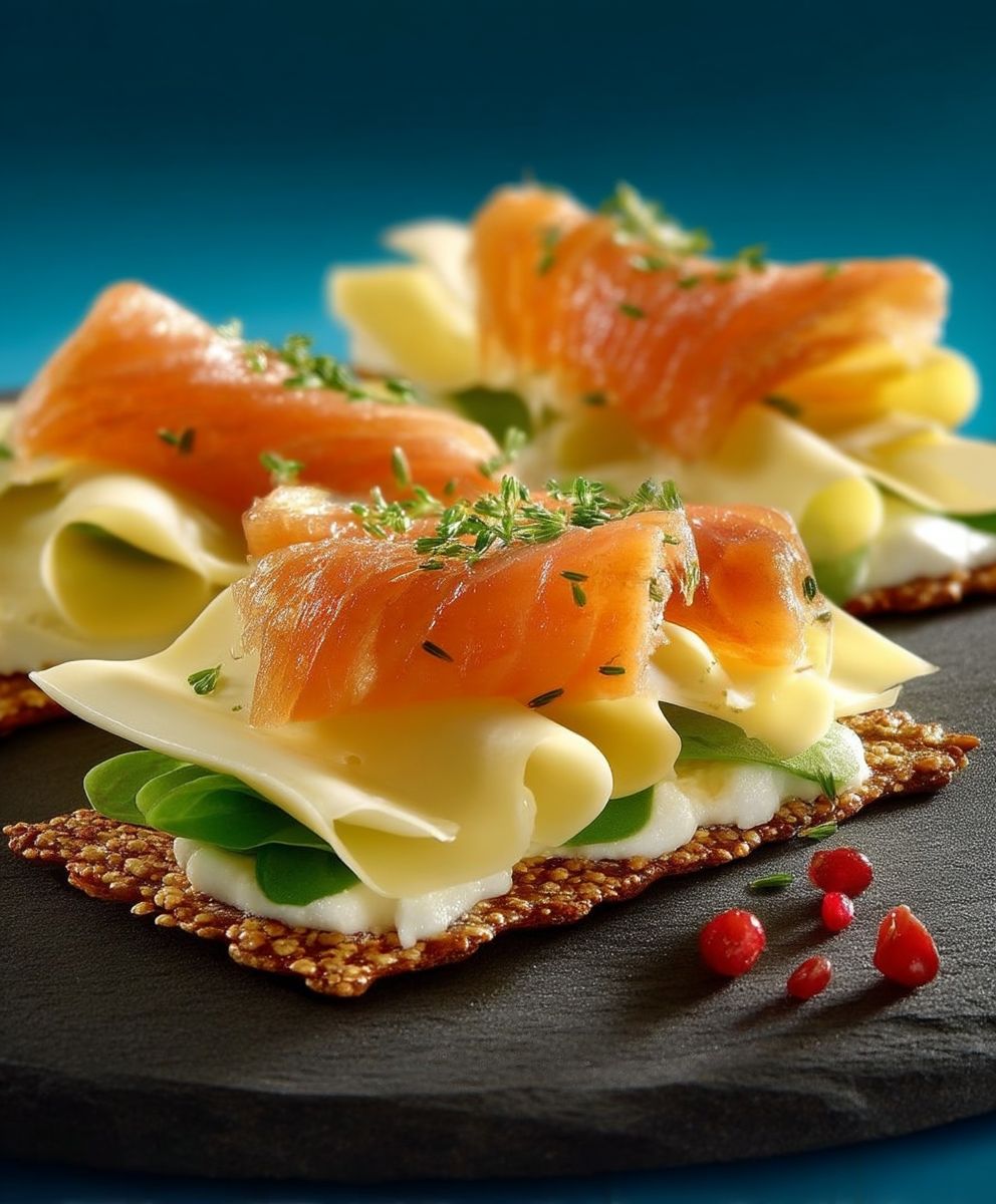 Lachs Knäcke Käse belegen