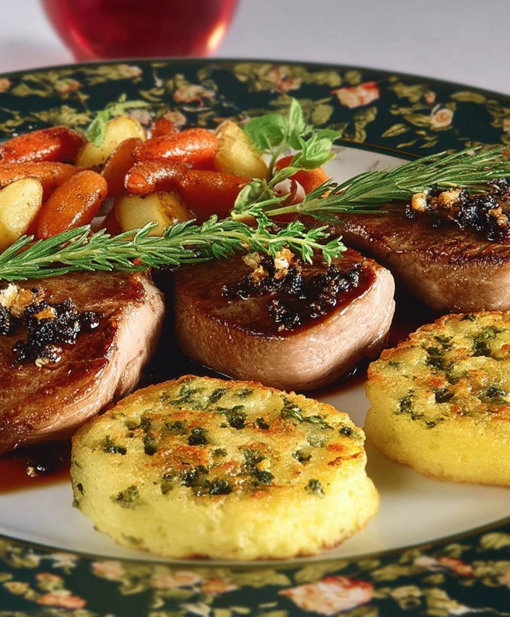 Lamm mit Apfel Kartoffeltalern