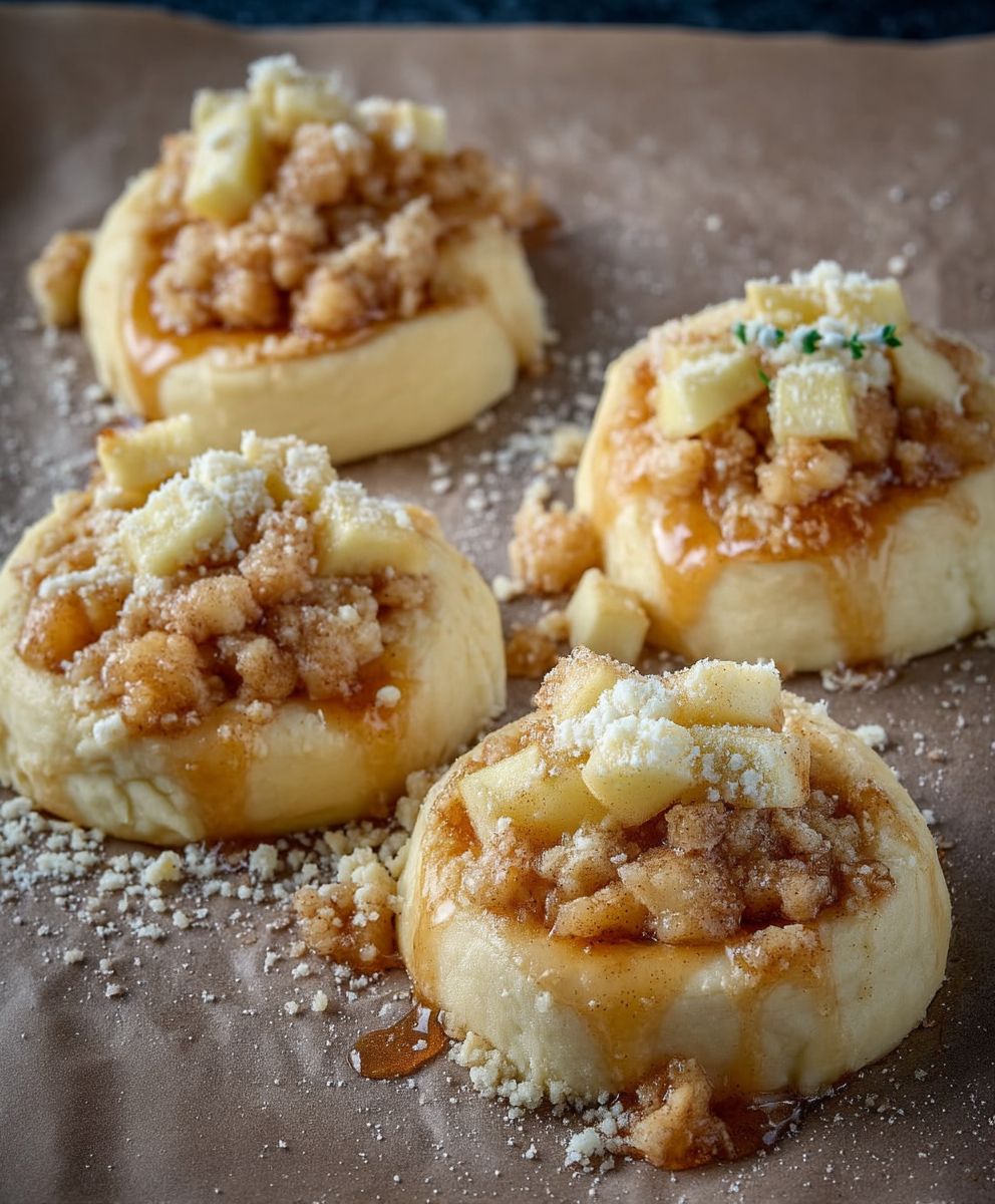 Bratapfel Streuselschnecken backen