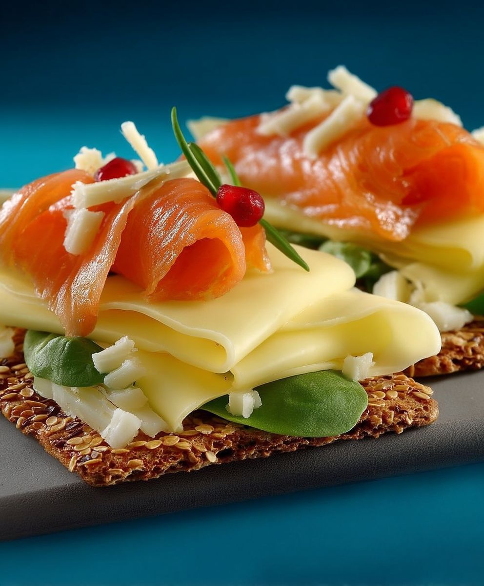 Lachs Knäcke Käse belegen