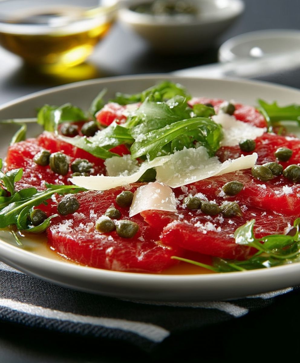 Carpaccio Kapern Parmesan