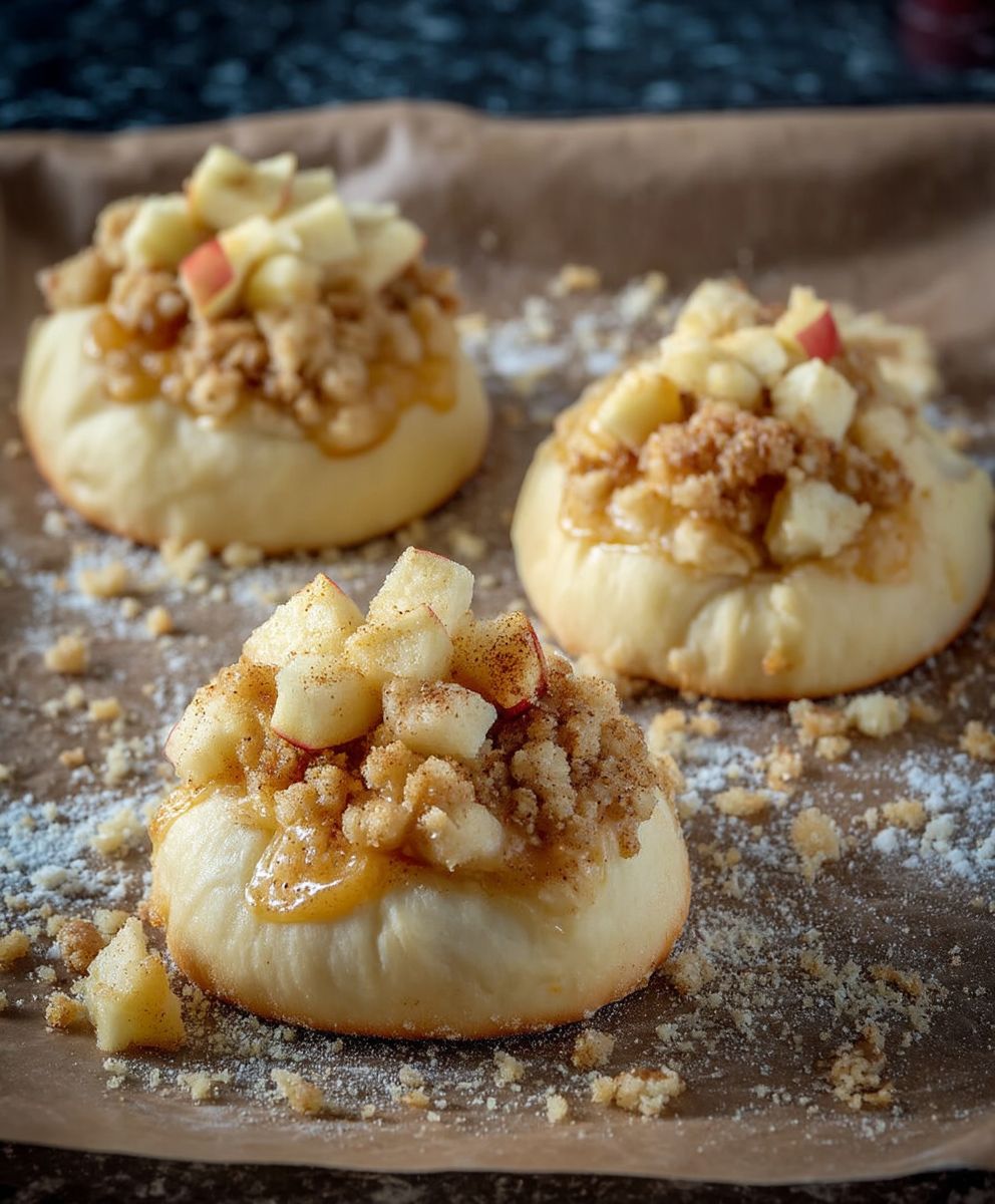 Bratapfel Streuselschnecken backen