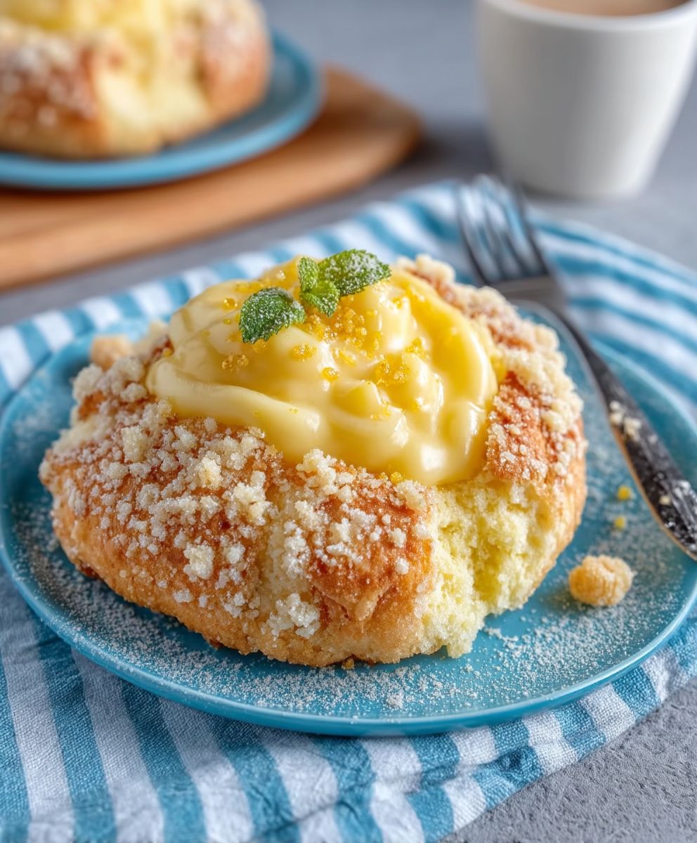 Streuseltaler mit Vanillepudding