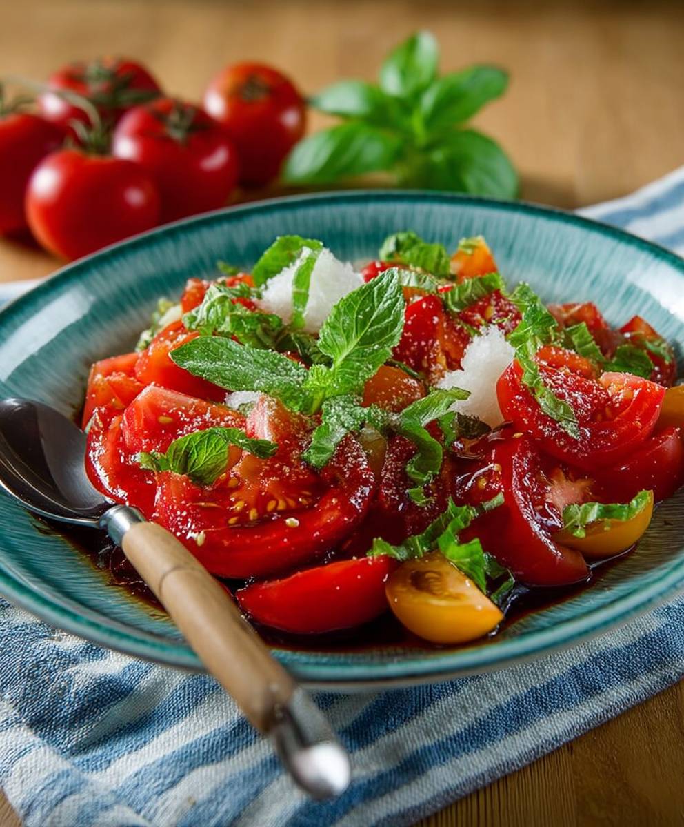 Tomatensalat Balsamico Dressing einfach
